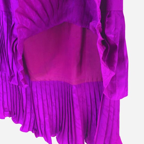 Rimini Saks Fifth Avenue Purple Evening Top Skirt Suits Sz 6 Silk Gold Bottons - Picture 5 of 16